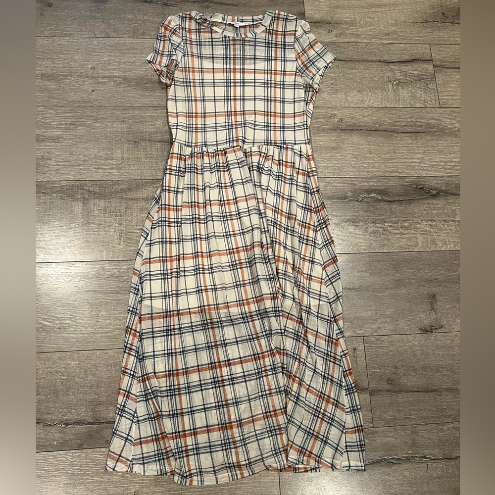 Plaid Long Mesh Dress